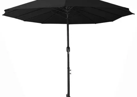 Umbrelă de soare exterior cu stâlp aluminiu, negru, 460x270 cm - 3/5