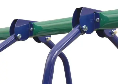 Set de leagăne cu tobogan și 3 locuri, portocaliu - 5/5