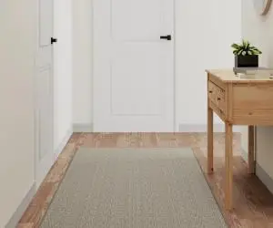 Covor traversă aspect sisal, gri taupe, 80x150 cm