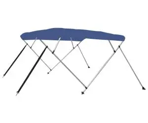 Parasolar barcă Bimini cu 4 arcuri, albastru, 243x180x137 cm