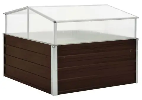 Seră, maro, 100 x 100 x 85 cm, oțel galvanizat - 1/5