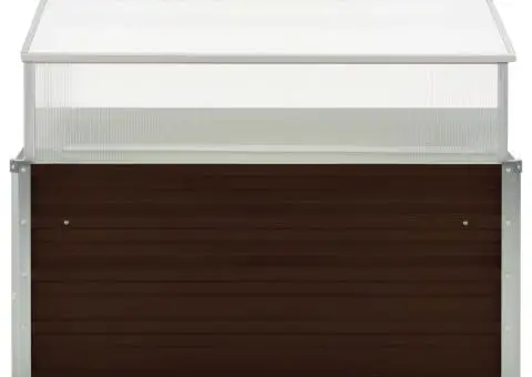 Seră, maro, 100 x 100 x 85 cm, oțel galvanizat - 3/5