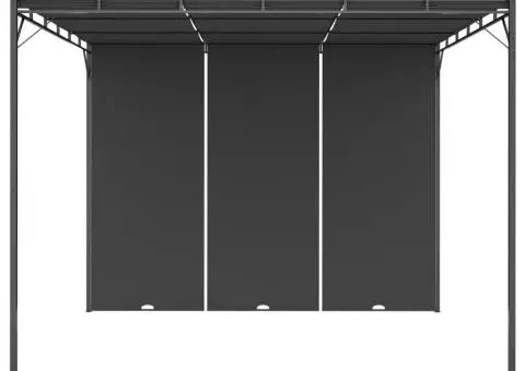 Pavilion de grădină cu perdea laterală, antracit, 3x3x2,25 m - 2/5