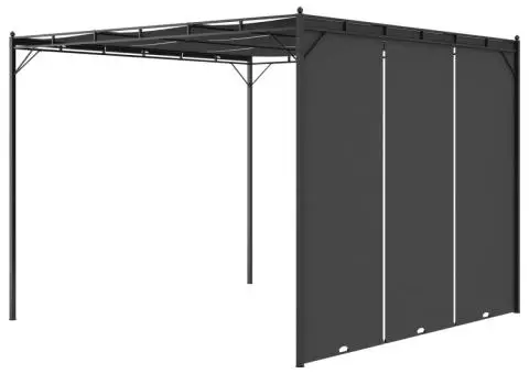 Pavilion de grădină cu perdea laterală, antracit, 3x3x2,25 m - 4/5