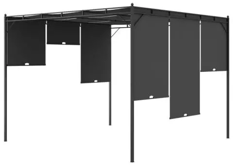 Pavilion de grădină cu perdea laterală, antracit, 3x3x2,25 m - 5/5