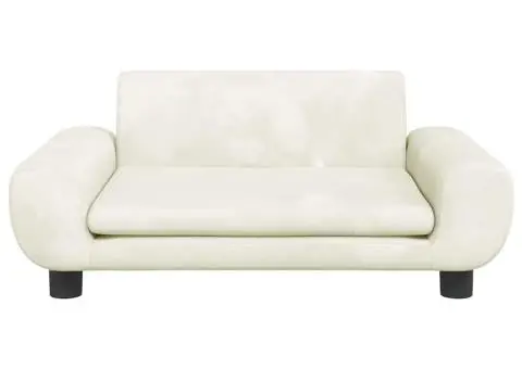 Pat de câini, crem, 70x45x33 cm, catifea - 3/5