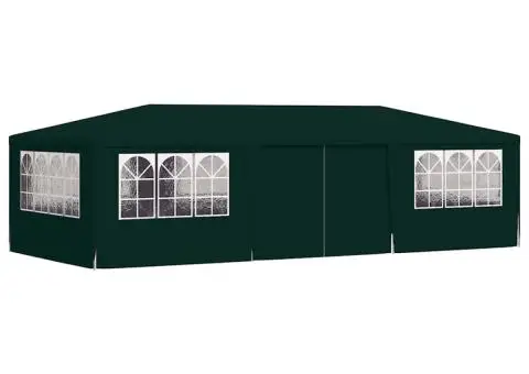 Cort de petrecere profesional pereți laterali verde 4x9m 90g/m² - 3/5