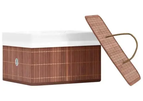 Cutii de depozitare, 4 buc., maro, bambus - 4/5