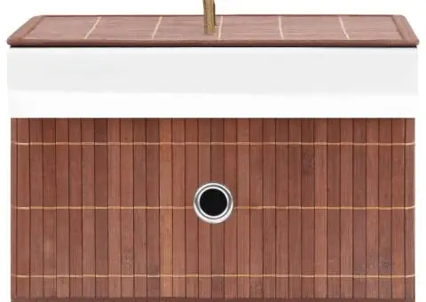 Cutii de depozitare, 4 buc., maro, bambus - 5/5