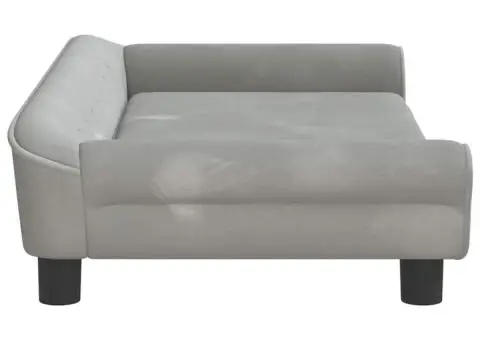 Pat de câini, gri deschis, 100x50x21 cm, catifea - 4/5