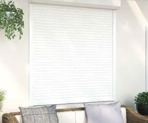 Oblon rulant, alb, 140 x 150 cm, aluminiu