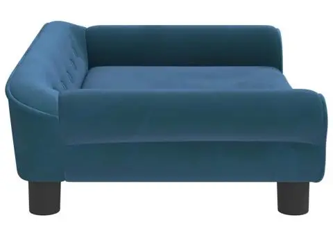 Pat de câini, albastru, 70x48x22 cm, catifea - 4/5