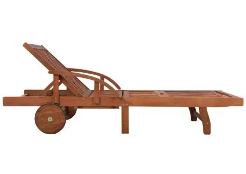 Șezlong de plajă cu masă, lemn masiv de acacia - 5/5