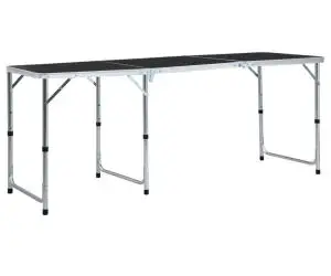 Masă de camping pliabilă, gri, 180 x 60 cm, aluminiu