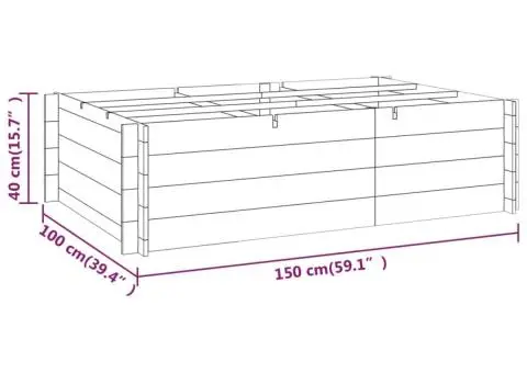 Strat înălțat, 150 x 100 x 40 cm, lemn tratat - 5/5