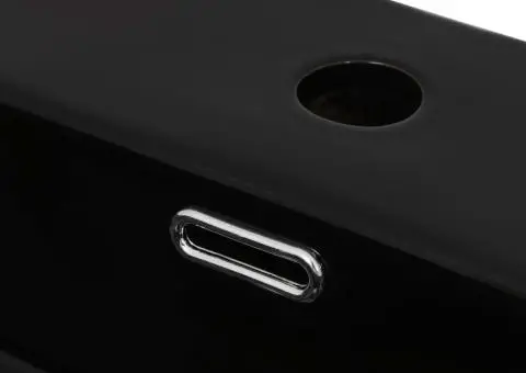 Bazin cu orificiu robinet ceramică, 60,5x42,5x14,5 cm, negru - 4/5