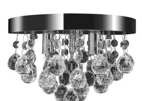 Candelabru cu cristale, design cromat - 1/5