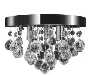 Candelabru cu cristale, design cromat
