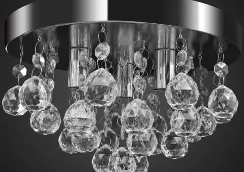 Candelabru cu cristale, design cromat - 2/5