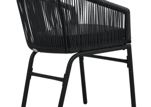 Scaune de grădină, 2 buc., negru, ratan PE - 5/5