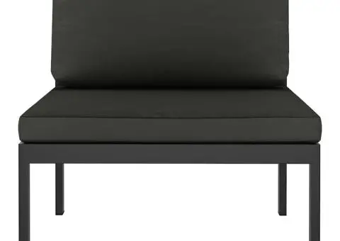 Canapea modulară de mijloc cu perne, antracit, aluminiu - 3/5