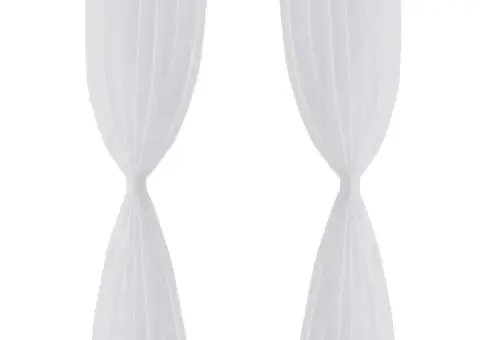 Draperie transparentă, 2 buc., 140 x 245 cm, alb - 2/5