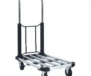 Cărucior de transport pliabil, 150 kg, argintiu, aluminiu