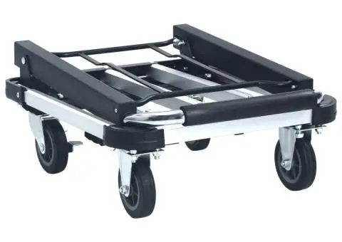 Cărucior de transport pliabil, 150 kg, argintiu, aluminiu - 3/5