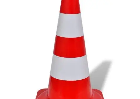 Conuri de trafic reflectorizante, roșu și alb, 50 cm, 10 buc. - 3/5