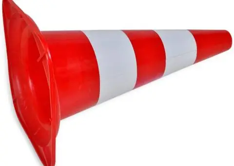 Conuri de trafic reflectorizante, roșu și alb, 50 cm, 10 buc. - 4/5