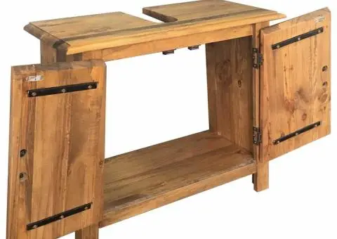 Dulap de chiuvetă de baie, 70x32x63 cm, lemn masiv pin - 4/5