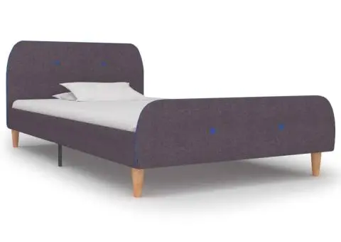 Cadru de pat, gri taupe, 90 x 200 cm, material textil - 1/5