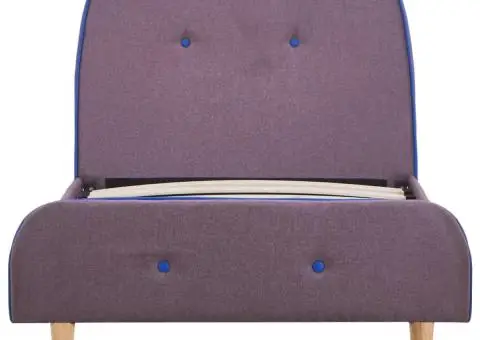 Cadru de pat, gri taupe, 90 x 200 cm, material textil - 3/5