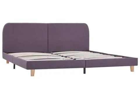 Cadru de pat, gri taupe, 180 x 200 cm, material textil - 2/5