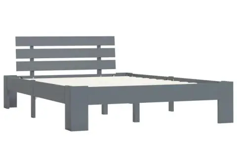 Cadru de pat, gri, 120 x 200 cm, lemn masiv de pin - 2/5