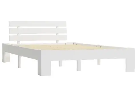 Cadru de pat, alb, 120 x 200 cm, lemn masiv de pin - 2/5