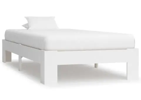 Cadru de pat, alb, 90 x 200 cm, lemn masiv de pin - 1/5