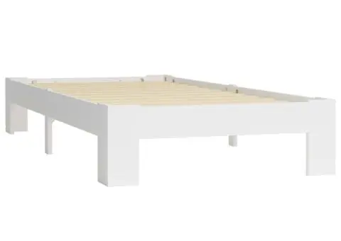 Cadru de pat, alb, 90 x 200 cm, lemn masiv de pin - 2/5