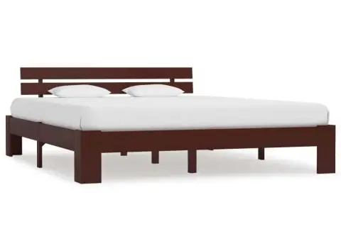 Cadru de pat, maro închis, 180 x 200 cm, lemn masiv de pin - 1/5