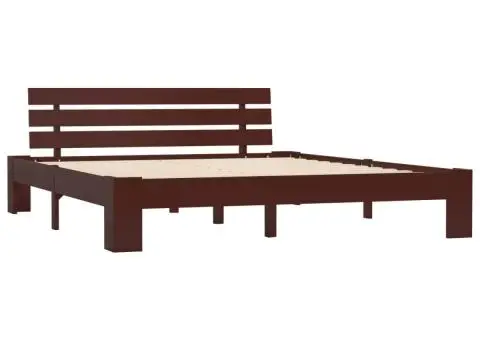 Cadru de pat, maro închis, 180 x 200 cm, lemn masiv de pin - 2/5