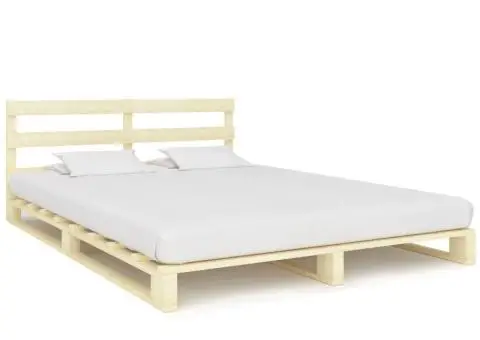 Cadru de pat din paleți, 140 x 200 cm, lemn masiv de pin - 1/5