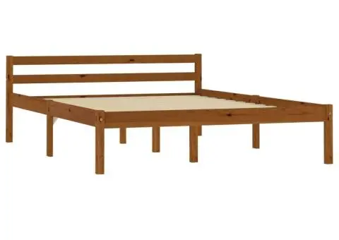 Cadru de pat, maro miere, 120 x 200 cm, lemn masiv de pin - 2/5