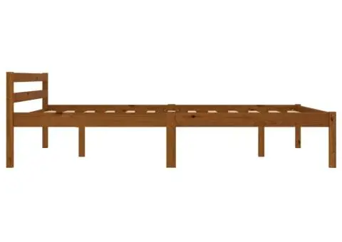 Cadru de pat, maro miere, 120 x 200 cm, lemn masiv de pin - 4/5