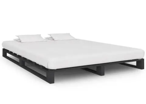 Cadru de pat din paleți, gri, 120 x 200 cm, lemn masiv de pin - 1/5