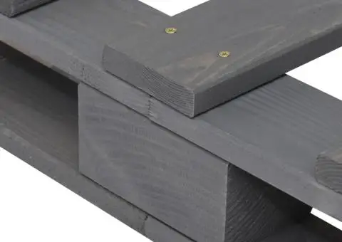 Cadru de pat din paleți, gri, 120 x 200 cm, lemn masiv de pin - 5/5