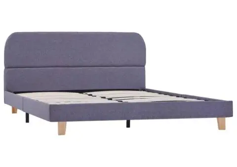 Cadru de pat, gri deschis, 140 x 200 cm, material textil - 2/5