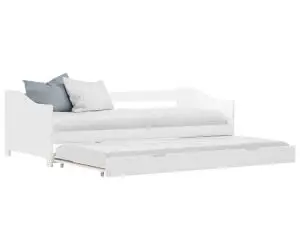 Cadru pat canapea, extensibil, alb, 90 x 200 cm, lemn de pin
