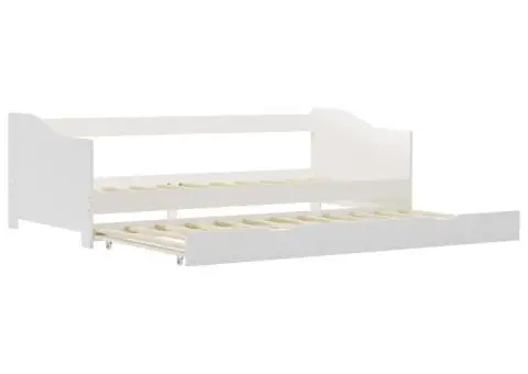 Cadru pat canapea, extensibil, alb, 90 x 200 cm, lemn de pin - 2/5