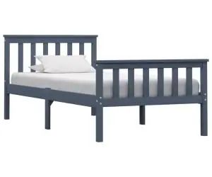 Cadru de pat, gri, 100 x 200 cm, lemn masiv de pin