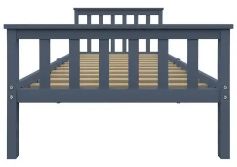 Cadru de pat, gri, 100 x 200 cm, lemn masiv de pin - 3/5